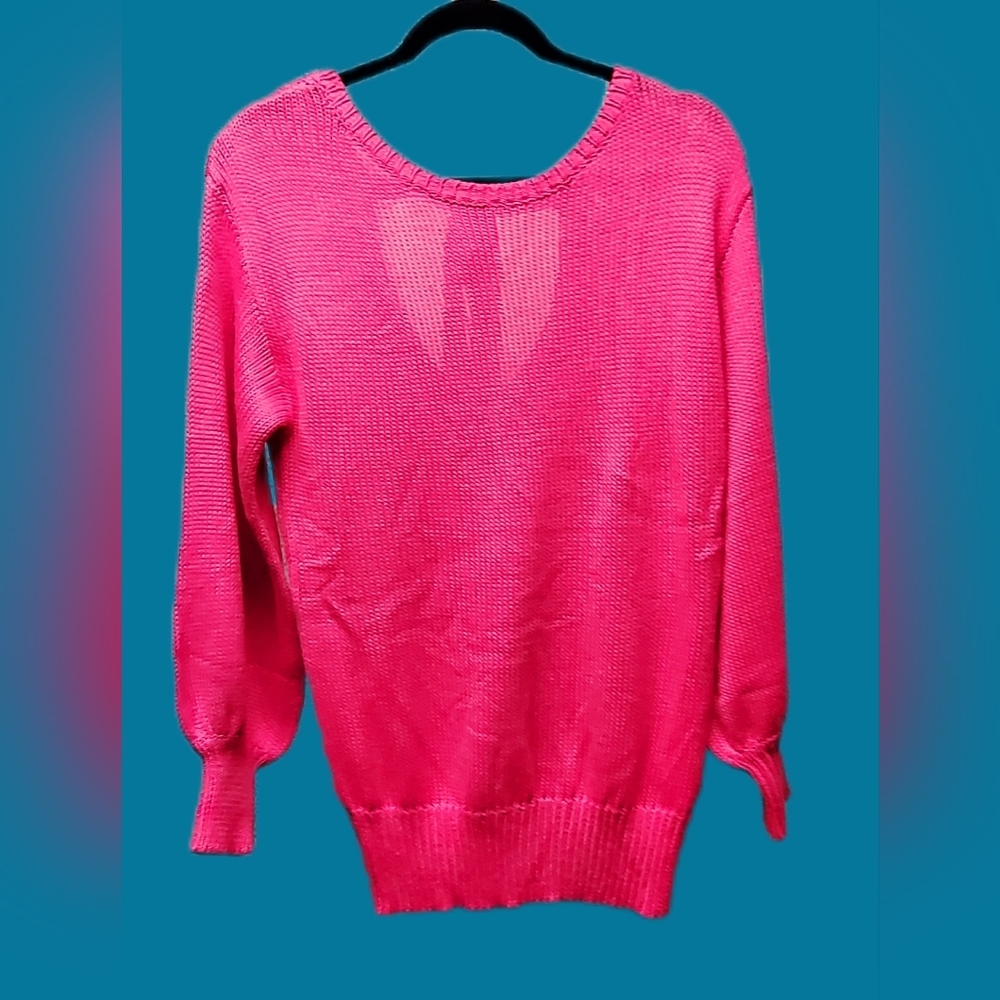 Lightweight Pink Sweater  low back and 3/4 Sleeves